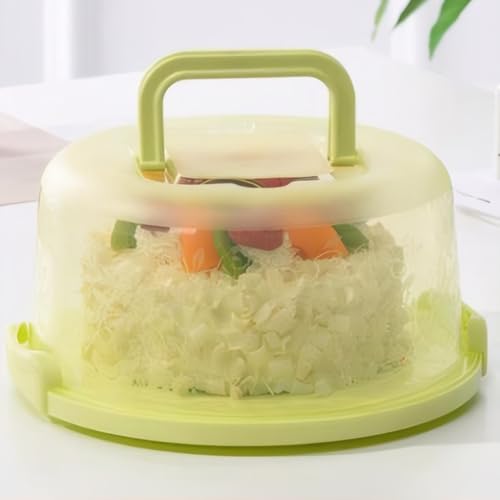 Starnearby Porta Torta con Coperchio da Trasporto, Scatola per Torta portatile Multifunzione in Plastica, Espositore per Cupcake, Contenitore per Dolci da 6-8 Pollici (Verde)