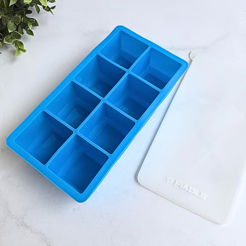 Image of FiABLE Premium Silicone Ice Tray | 8 Large 2-inch Ice Cubes for Cocktails & Drinks, Sturdy Tray with Lid | Easy Release Ice Cubes, BPA Free, 1 Year Warranty - 1 Big Cube Ice Tray