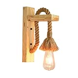 Design: Die Wandleuchte aus Naturholz und Garn mit hellem Licht und exquisiter Dekoration kann als Dekoration und Beleuchtung verwendet werden. Das warme Licht sorgt für eine romantische und warme Atmosphäre.