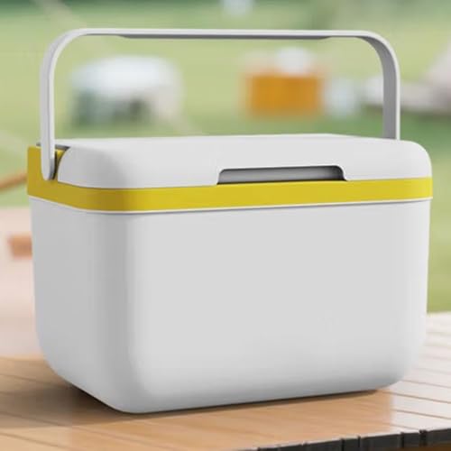 クーラーボックス 保冷ボックス 5L 5.5L 6L 小型 真空断熱 屋外用断熱ボックス母乳フレッシュ冷蔵庫 保温 超軽量 ハードクーラー Cooler Box クーラーbox フィッシングクーラー 釣り キャンプ 部活 お手入れ簡単 キャンプ クーラーボックス キャンプ/釣り/運動会/お花見/部活や買い物等に大活躍 (イエローホワイト5L) - ノーブランド品 - 商品画像