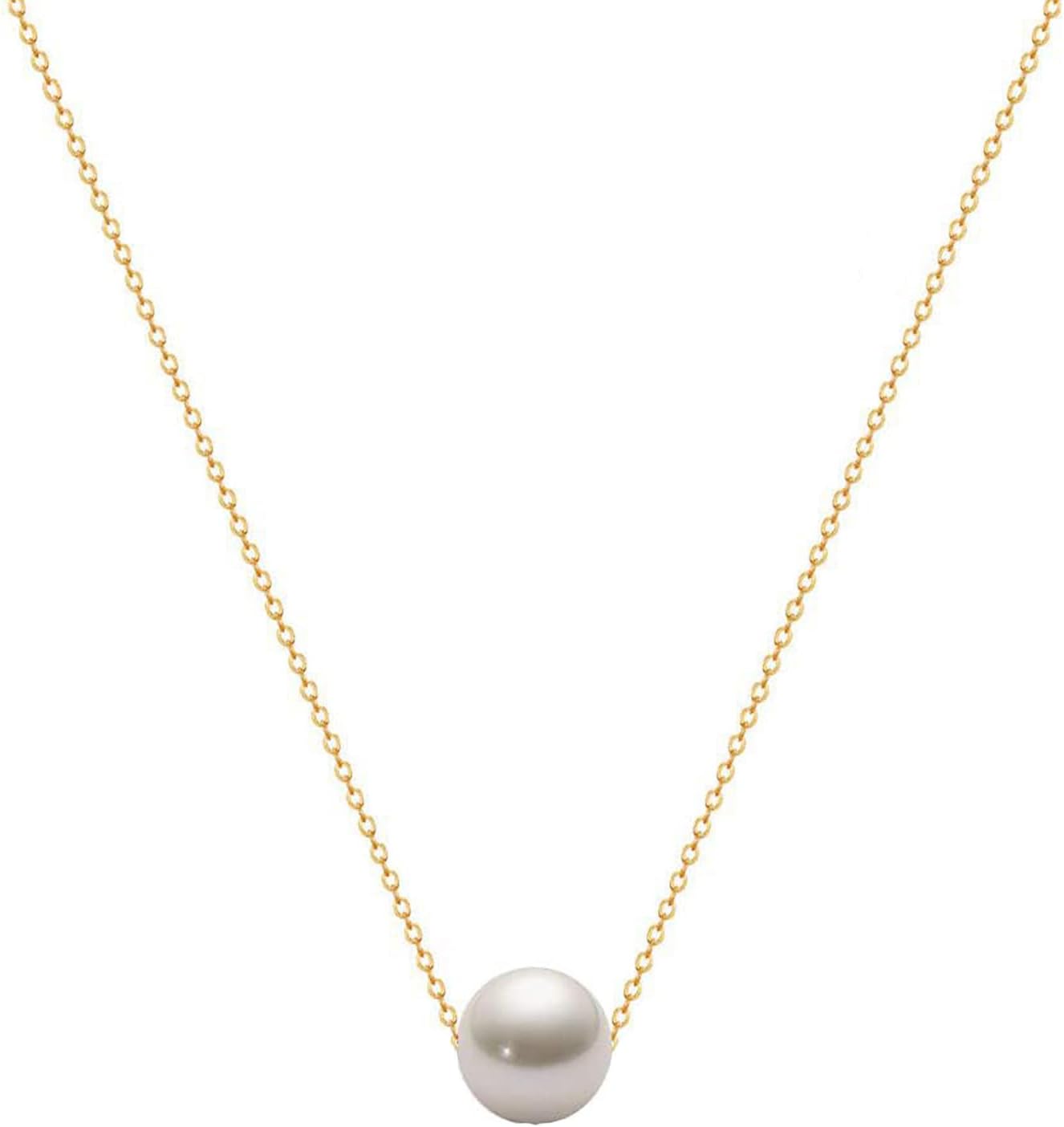 Pearl Necklace 8MM Dainty Round Imitation Pearl Choker Necklace Wedding Pearl Necklace Delicate Jewelry for Women Simple Bridesmaid Jewelry Gifts