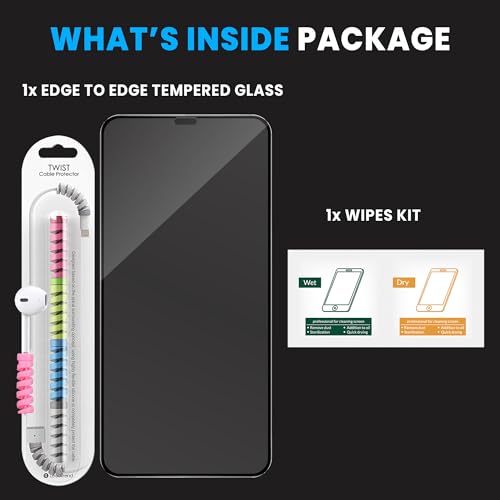 Image of ArmourPro Military Grade Gorilla Tempered Glass Compatible for iPhone 11 and iPhone XR with Edge-to-Edge Protector Coverage, Cable Protector and Easy Installation kit (6.1 Inch)
