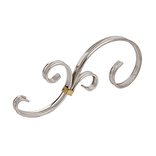 Aexit Stair Rail Construction Hardware Baluster 304 Stainless Steel Forged Scroll Panel Silver Tone 160mmx400mm Model:53as463qo400