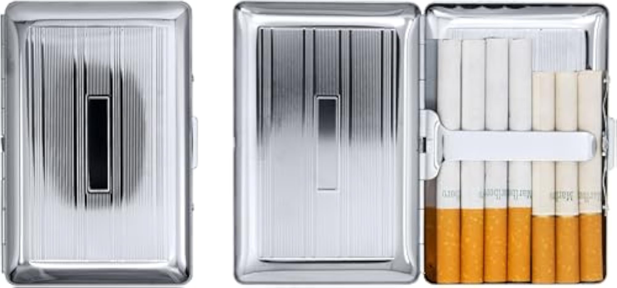 Silver Plate Compact Metal-Plated Cigarette Case