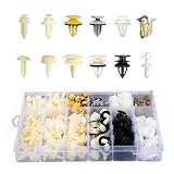 Bouzuny 240Pcs Door Interior Trim Panel Clips Assortment, Nylon Auto Fasteners Kit, Push Retainer Replacement Parts, Compatible with GM Buick GMC Chevy (Multicolored)