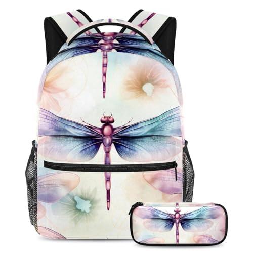 Sac à dos avec trousse libellule pour soulager le dos des enfants et adolescents