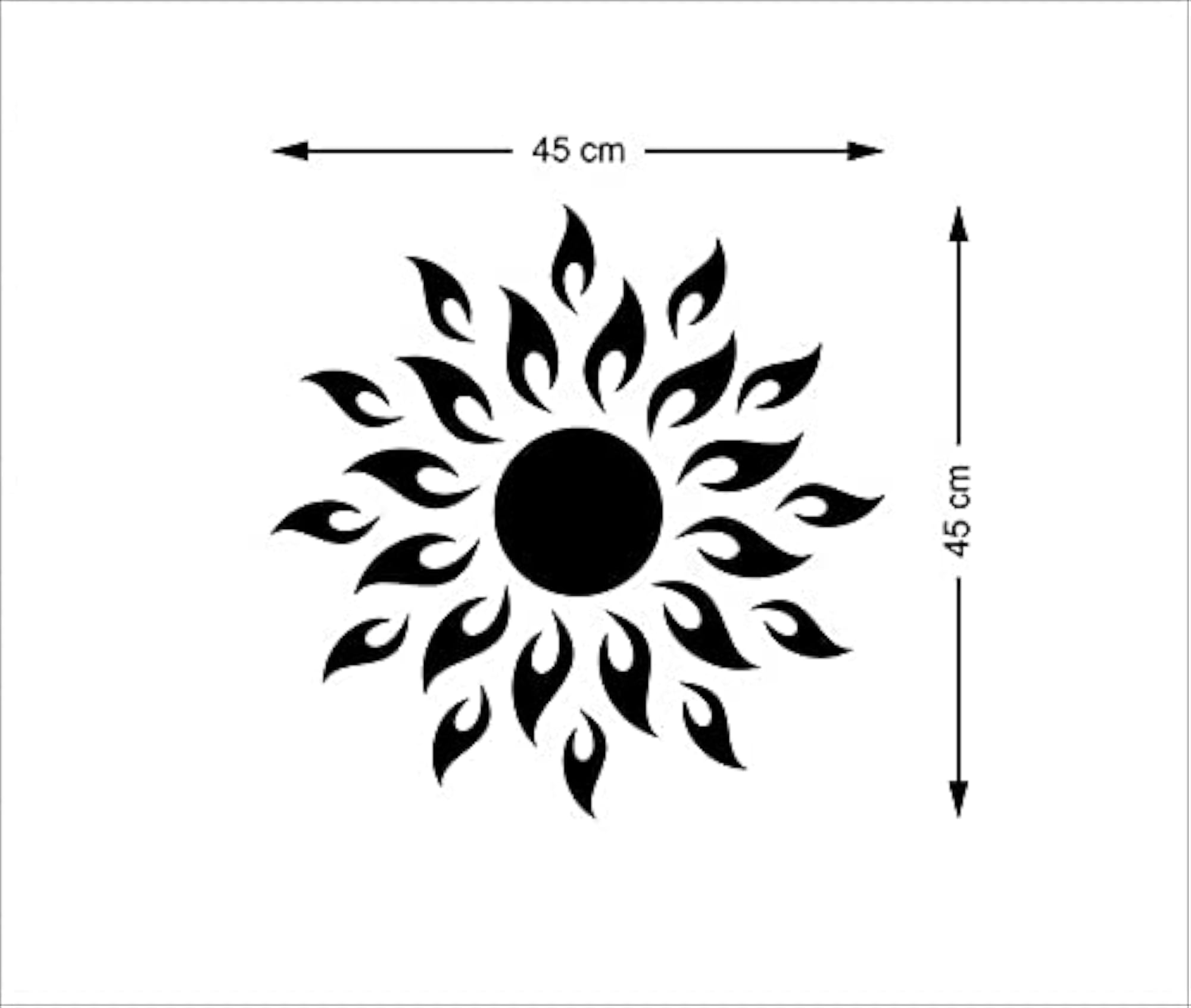 Large Sun Silver 3D Mirror Stickers for Wall