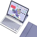 Xiaomi Pad7 / Pad 7 Pro 11.2インチ用 キーボードケース 可愛い カラーキーボード シャオミ Xiaomi Pad 7 対応 カバー 配色 分離式 ペン収納可能,紫灰