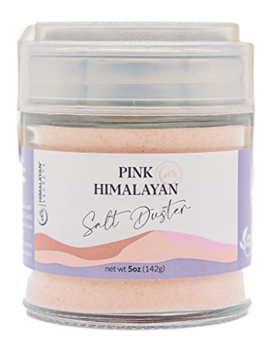 Himalayan Secrets Natural Pink Popcorn Salt Duster in Refillable Screen Shaker - Cooking Powder Salt, Unrefined, Mineral Rich, Bold Flavor, No Additives, Kosher Certified (5 oz)