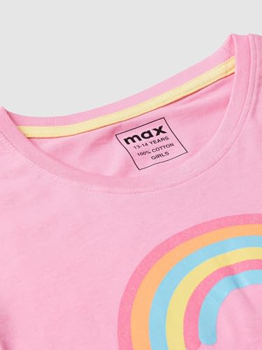 Image of Max Girl's Cotton Regular Fit Graphic Printed T-Shirt - Pack of 3
