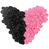 200Pcs Silicone Finger Cots Medium Finger Gloves Disposable Fingertips Protective Finger Covers Protectors for Electronic Repair, Handmade, Industrial Apply, Black & Pink