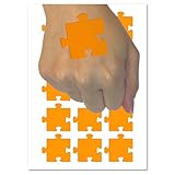 Puzzle Piece Solid Temporary Tattoo Water Resistant Fake Body Art Set Collection - 54 1' Tattoos (1 Sheet)