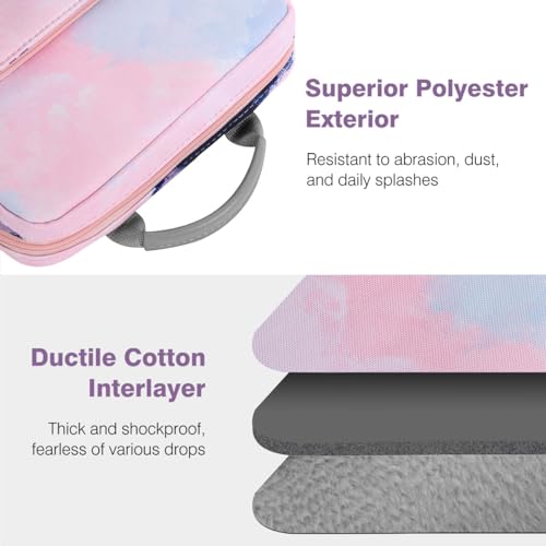 Image of Dadanism 9-11 inch Tablet Sleeve Shoulder Bag Carrying Case with Handle for iPad 9 /8 /7th 10.2, iPad Pro 11 M4 M2, iPad Air 11 inch, iPad Air 5 /4 10.9, iPad 10th Gen 10.9, Galaxy Tab A9+ /S9 FE, Blue-Pink