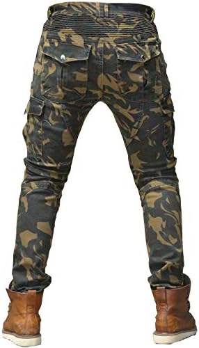 Mens Motorcycle Jeans Motorbike Pants for Men Biker Pants Protective Motorcycle Trousers with 4X Protect Pads (Camouflage, M  30W / 31L)