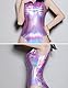 ROSVAJFY Damen Latex Lederbody Catsuit Sexy Glänzender Bodysuit Ärmelloser Jumpsuit mit Rückenreißverschluss Partyoutfit Wetlook Einteiler Frauen Badeanzug (Rosa)