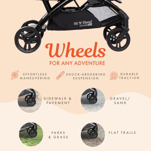 Baby Trend Compact Double Stroller & Infant Car Seat Combo, 2 Pc, Stormy - image 6