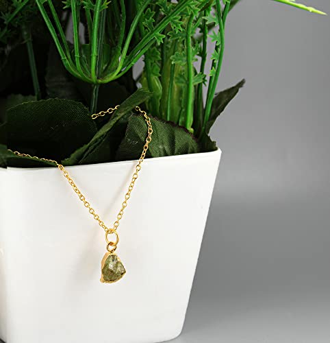 Gempires Natural Raw Electro Plated Pendant Necklace, Handmade Jewelry 16 + 2 Inch Adjustable Chain2