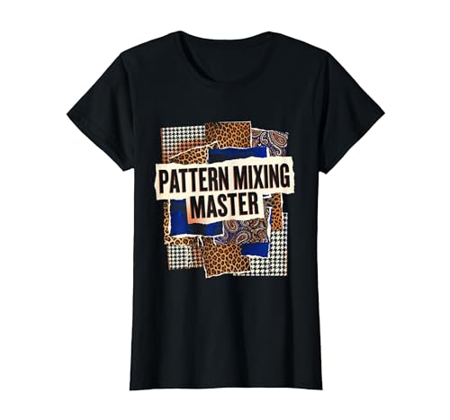 Pattern Mixing Master Men's Bold Fashion Tee T-Shirt, Women, Black, 3X-Large