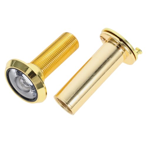 Mirilla ajustable Mikikit para puertas metálicas con cubierta de privacidad, acabado dorado, para agujeros de 14-18mm, para hogar y oficina
