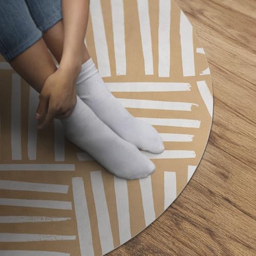 Tapis de sol vinyle élégant de haute qualité géométrie ronde - 5
