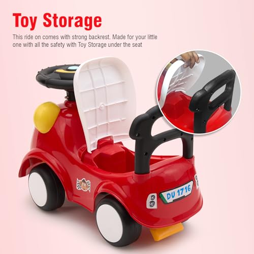 Amazon Brand - Jam & Honey Ride-on Car for Kids | for 24+ Months | Push Car with Backrest | Under Seat Storage | Indoor or Outdoor Toy | BIS Approved | Safe and Fun Toy (Red) - Image 5