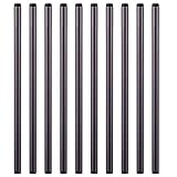 Niubid 1/2” x 18 ” Black Malleable Steel Nipples Fitting, 1/2 Inches Threaded Pipe Nipples, DIY Steampunk Industrial Vintage Style, 10 Pack.