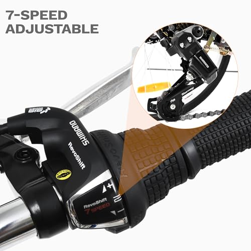 image for DWVO 24 26 Inch Adult Tricycle, Single Speed 7-Speed 3-Wheel Bike for 