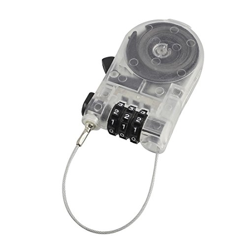 Image of Aexit Transparent Resettable Padlocks & Hasps 3 Digit Cable Travel Luggage Case Combination Padlocks Coded Lock
