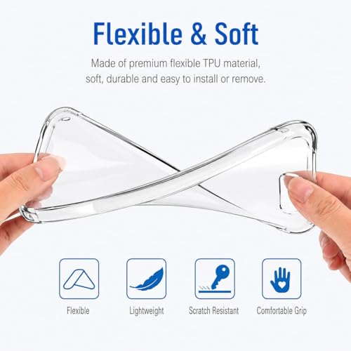Image of Transparent Crystal Clear Soft TPU Shockproof Back Cover Case for Redmi Turbo 5 5G - Scratch Resistant
