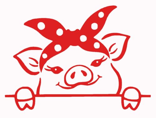 Autocollant en vinyle durable cochon rouge mignon pour mur