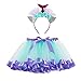 Produktbild Fenical Kostüm Meerjungfrau Kinder Tutu Kleid Mit Meerjungfrau Katzenohren Stirnband Geburtstagsparty Kostüm Cosplay für Kinder Mädchen 6-7 Jahre alt (L)