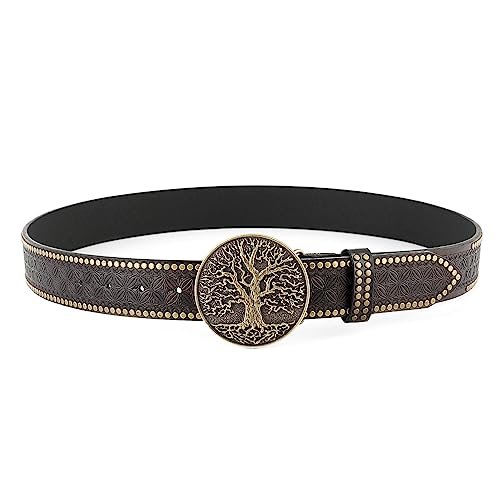 Ceinture western femme et homme en cuir clouté style cowgirl vintage pour rodéo