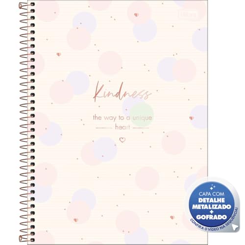 Tilibra - Caderno Espiral Capa Dura Universitário 1 Matéria Soho 80 Folhas - Poá Grande Rosa Lilás K