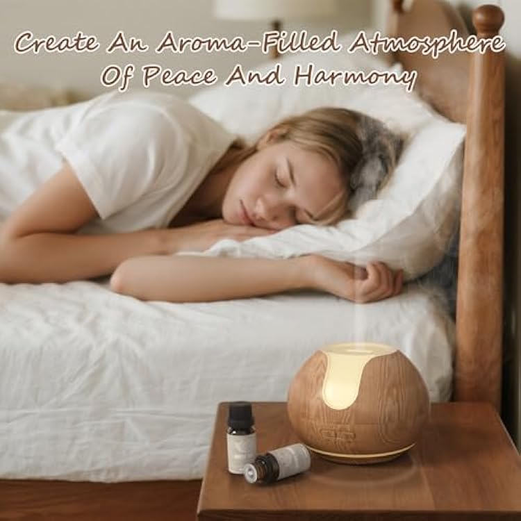 ARVIDSSON Essential Oil Diffuser 2 Pack, Ultrasonic Oil Diffusers for Home, Aromatherapy Diffuser with Mood Light, 200ml Diffuser for Essential Oils, Gift for Women - Wood Grain