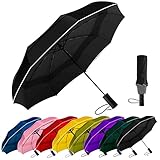 MRTLLOA 49 Inch Automatic Open & Close Windproof Travel Umbrella, Compact Double Canopy Vented Water