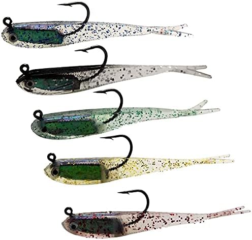 GUYOUKE - Soft Plastic Lead Swimbait Colorful Glitter Fishing Lure with Single Hook Wobblers Jig Soft Bait for Bass Fishing Tackle, Freshwater/Saltwater