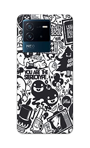 Image of Printed Hard Back Cover Case for Vivo iQOO Neo 6 5G Back Cover (Mixed Cartoon) -702