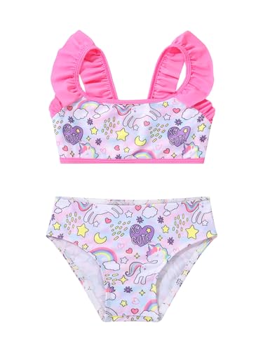 Moily Kids Girls Mermaid Bikini Tankini Set Ruffles Tank Top with Briefs Bottoms 2 Piece Bathing Suits3