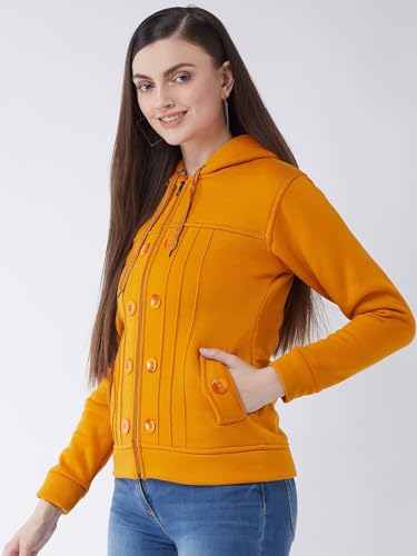 Image of Pivl Casual Solid Full Sleeves Stylish Women Fleece Jacket with Zipper Hoodie II Hooded Neck II Winter Wear