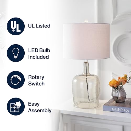 Lámpara de mesa LED con vidrio gris ahumado de 26 pulgadas miniatura 2