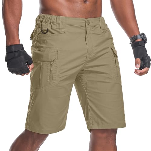 Men's Hiking Cargo Tactical Shorts with Multi Pockets Stretch Water Resistant Shorts Outdoor Hiking Fishing Camping(No Belt)2
