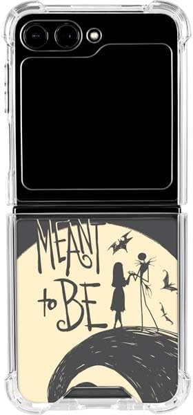 Skinit Clear Phone Case Compatible with Galaxy Z Flip5 5G - Officially Licensed Disney The Nightmare Before Christmas Jack and Sally Meant to Be Design