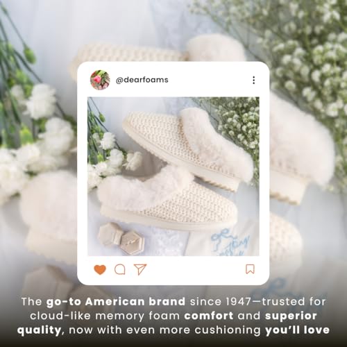 Image of Dearfoams Women's Memory Foam Cozy Soft House Slippers Gifts for Women Hannah Knit Clog House Shoes