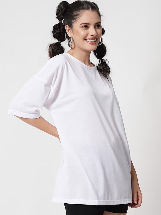 Image of RodZen Women's Cotton Blend Basic Oversized T-Shirt
