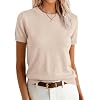 ANRABESS Womens Short Sleeve Sweaters Wool Blend Crew Neck Sweater Shirts Business Casual Work Tops 2026 Summer Outfits