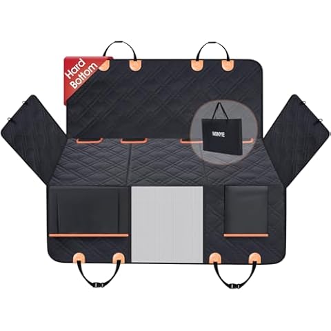 MINYE [Upgraded Hard Bottom] Waterproof Back Seat Extender for Dogs Scratchproof Dog Car Seat Cover for Back Seat Dog Hammock Durable Nonslip Pet Covers in Car, Trucks, SUVs Cover