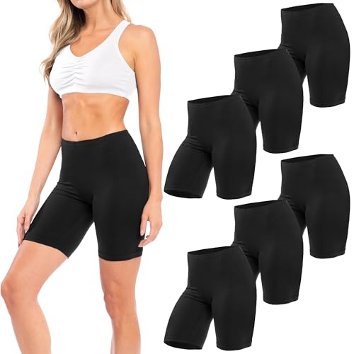 Image of Sexy Basics Women's Cotton Stretch Active Slip Shorts | 3 Pack & 6 Pack Boy Short Boxer Briefs
