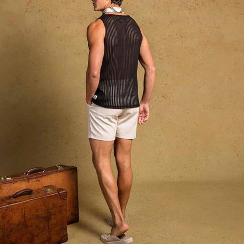 Camiseta regata masculina listrada, vazada, cor sólida, transparente, sexy, emagrecedora, musculosa,