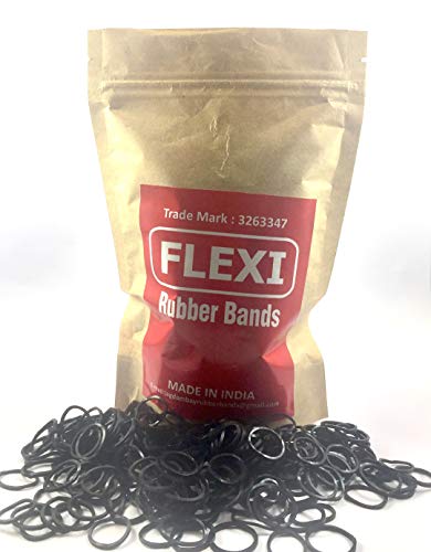 Image of Flexi Rubber Bands(Black) | 1 /2 inch Diameter | Pack of 1700 pcs(100 Gram) | For Daily Use
