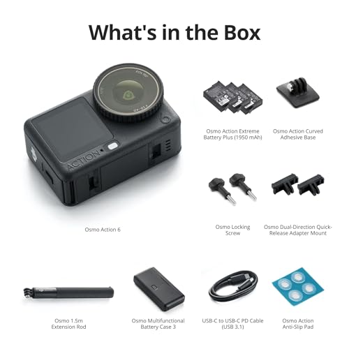 Image of DJI Osmo Action 6 Adventure Combo, Action Camera with 1 /1.1 inch Square Sensor, Variable Aperture of f /2.0-f /4.0, Cold-Resistant, 4hrs Battery, Action Camera 4K Ideal for Quick Capture of Exciting Moments